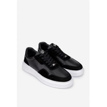 Pantofi barbati din piele neagra