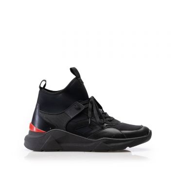 Pantofi sport bărbați din piele naturală, Leofex - Mostră Abel Negru Box