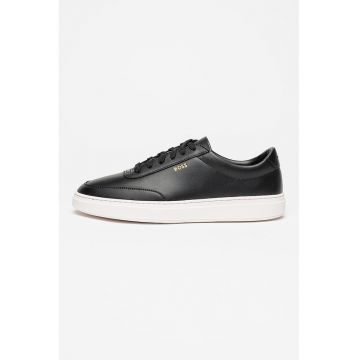 Pantofi sport din piele cu detaliu cu logo discret