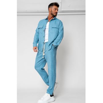 Set camasa si pantalon lung Turquoise 15435