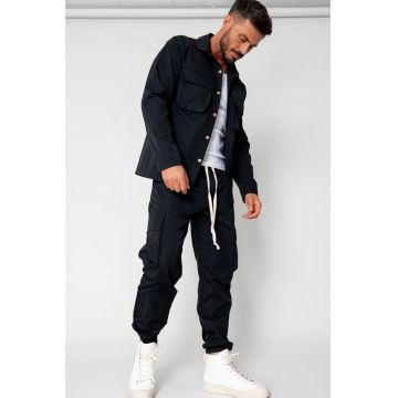Set Cargo Camasa cu buzunare si Pantalon lung Black 15382