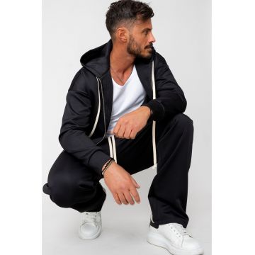 Set Jacheta cu fermoar si Pantalon lung Black 15329