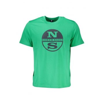 Tricou barbati - cu imprimeu cu logo - Regular fit -  Verde deschis