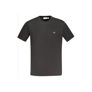 Tricou barbati - cu mini logo brodat - Regular fit -  Negru -