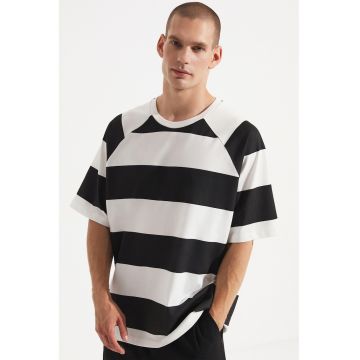 Tricou de bumbac cu dungi
