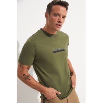 Tricou din amestec de bumbac cu aplicatie text