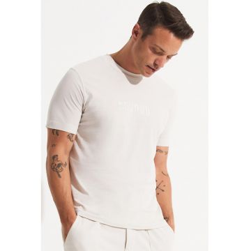 Tricou din amestec de bumbac cu aplicatie text