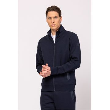 Bluza de trening din amestec de bumbac cu fermoar
