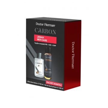 Pachet Carbon Fiterman: Aftershave lotiune - 100 ml + Gel de dus si sampon - 250 ml