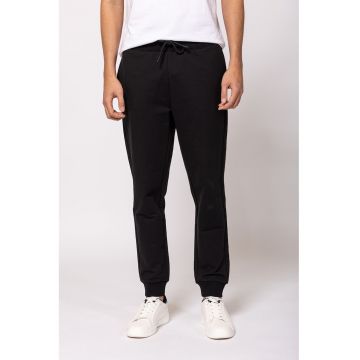 Pantaloni de trening cu buzunare laterale si croiala relaxed-fit