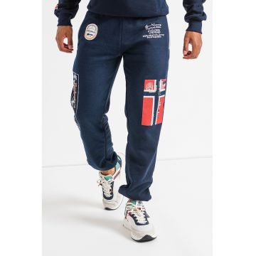 Pantaloni sport cu aplicatii logo Myer