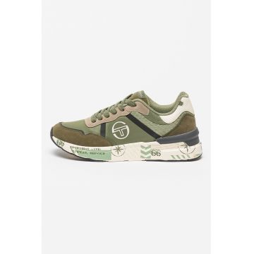 Pantofi sport din piele intoarsa si material textil cu logo