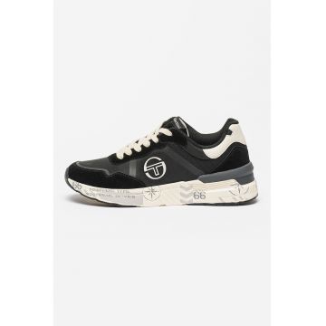 Pantofi sport din piele intoarsa si material textil cu logo