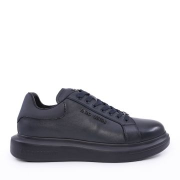 Sneakers bărbați Enzo Bertini negri din piele naturală cu logo 3869BP665N