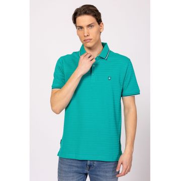 Tricou polo cu segmente contrastante