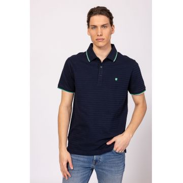 Tricou polo cu segmente contrastante