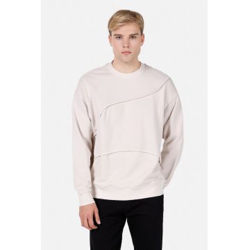 Bluza de trening cu decolteu la baza gatului si model uni