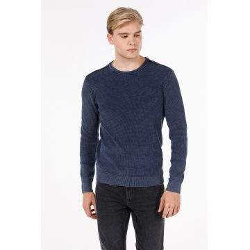 Bluza de trening cu model uni si decolteu la baza gatului