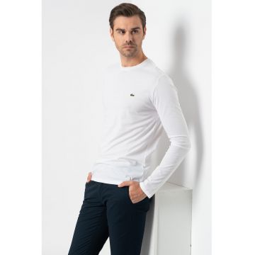 Bluza regular fit cu decolteu la baza gatului