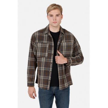Camasa lejera din bumbac cu model in carouri