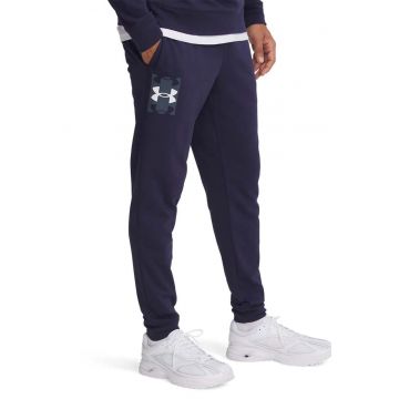 Pantaloni din amestec de bumbac cu logo pentru fitness