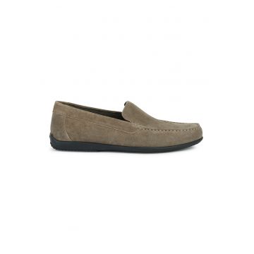 Pantofi loafer de piele intoarsa cu varf rotund