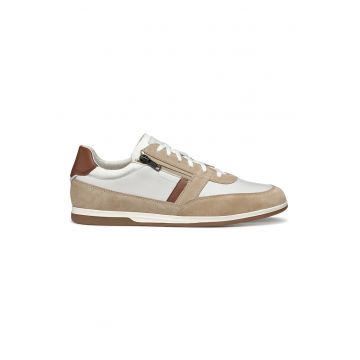 Pantofi sport cu insertii de piele intoarsa si piele