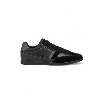 Pantofi sport de piele cu insertii de piele intoarsa