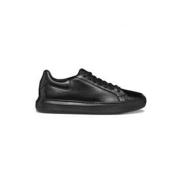 Pantofi sport de piele cu insertii din material textil