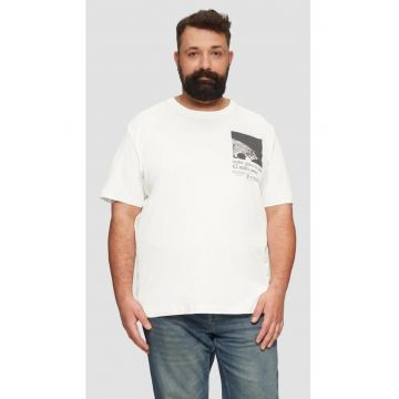 Tricou barbati big sizes din bumbac cu imprimeu abstract - croiala Regular Fit -  Big Sizes