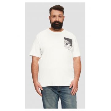Tricou barbati big sizes din bumbac cu imprimeu abstract - croiala Regular Fit -  Big Sizes