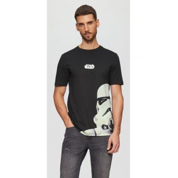 Tricou barbati cu imprimeu text Star Wars - la baza gatului - croiala Regular Fit -