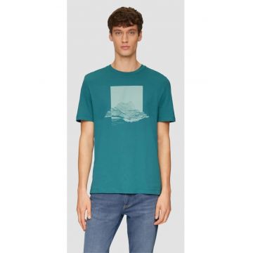 Tricou barbati cu maneca scurta - imprimeu in partea din fata si croiala Regular Fit -