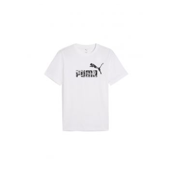 Tricou cu imprimeu logo - Alb/Negru stins