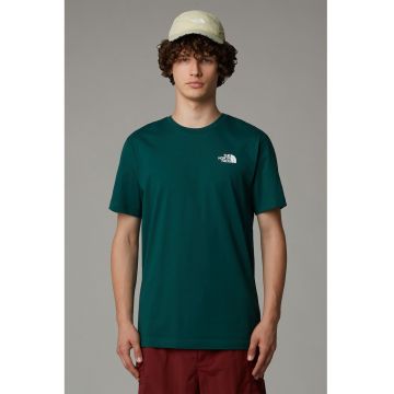 Tricou de bumbac cu imprimeu logo pe spate - Verde englez