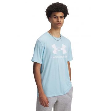 Tricou din amestec de bumbac cu imprimeu logo pentru fitness