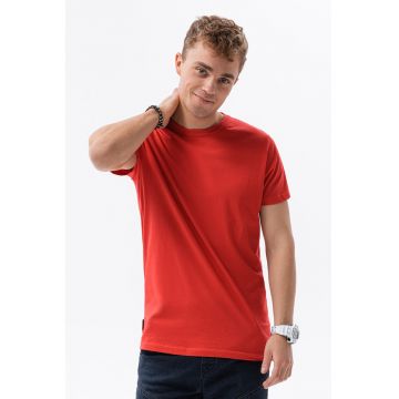 Tricou din bumbac cu decolteu la baza gatului