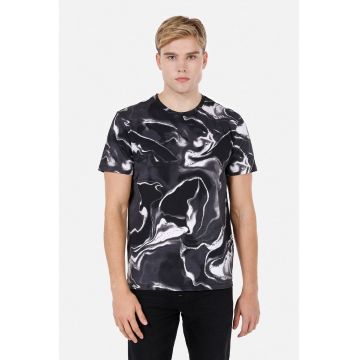Tricou din bumbac cu model tie-dye
