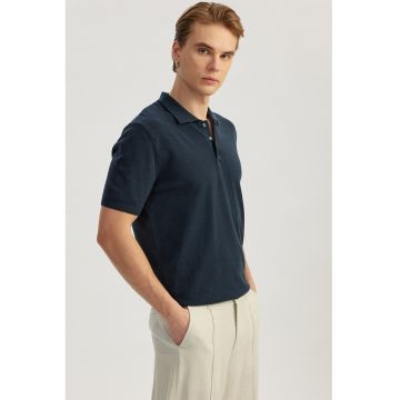 Tricou polo tricotat fin