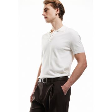 Tricou polo tricotat fin