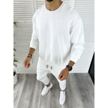 Bluza barbati alba oversize cu defect DEF708 -D2-5.2
