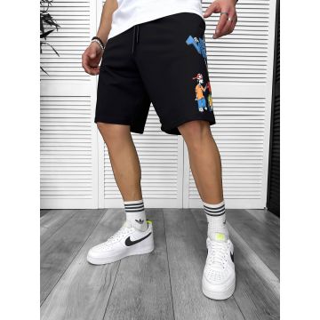 Pantaloni de trening scurti  negri  cu imprimeu Y240  N6-3.3