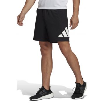 Pantaloni scurti cu logo pentru fitness - Negru