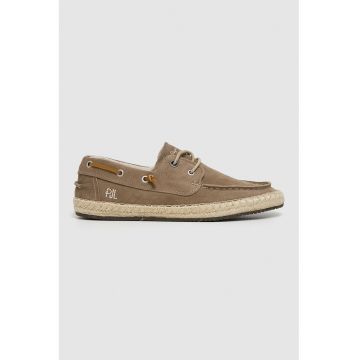 Pantofi boat de piele intoarsa