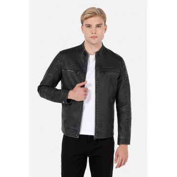 Jacheta biker de piele ecologica