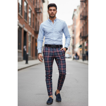 Pantaloni barbati eleganti in carouri B1745 B15-4