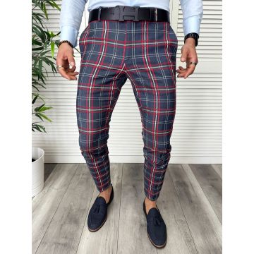 Pantaloni barbati eleganti in carouri B1745