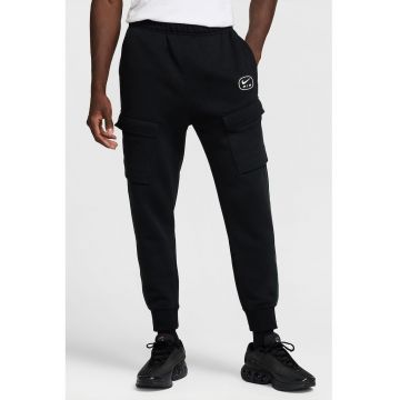 Pantaloni de trening din amestec de bumbac cu buzunare