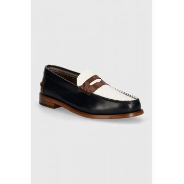 Paul Smith mocasini de piele barbati, culoarea albastru marin, M1S-LID06-NLEA