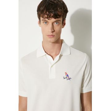 Paul Smith polo de bumbac culoarea bej, cu imprimeu, M1R-698P-NP4722